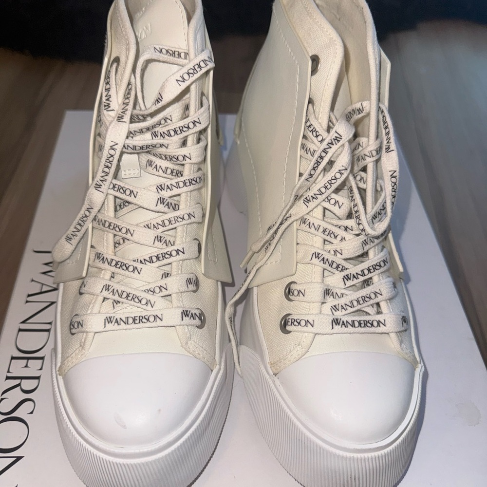 JW Anderson Women's Off-White High-Top Sneakers - Picture 3 of 6